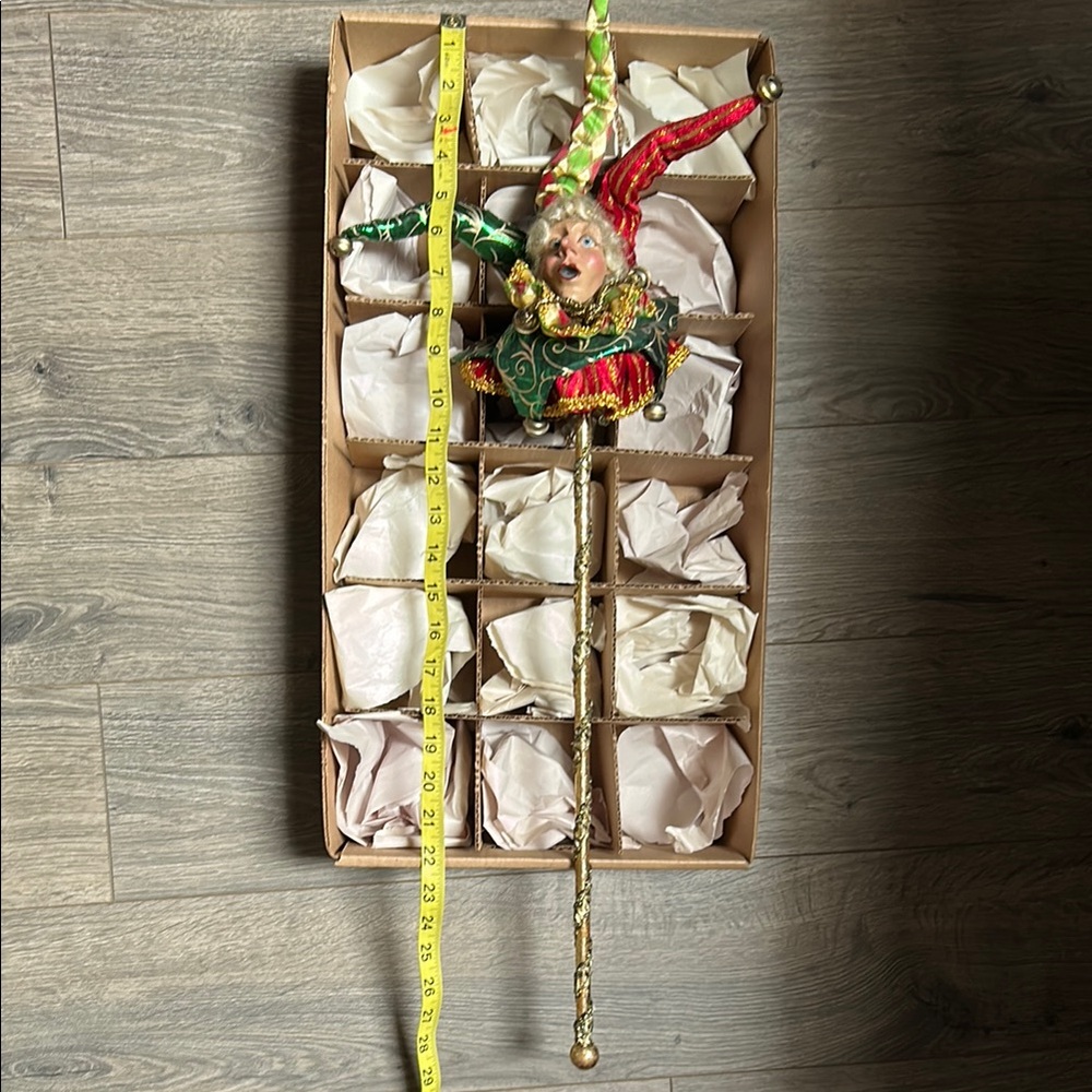 Christmas mark roberts Jester puppet staff Ornament decoration Bells martigras
